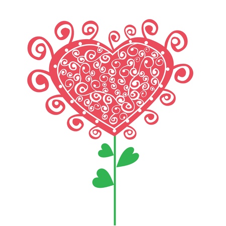 romantic card with illustration of garden and valentine signのイラスト素材