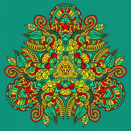 ornamental round lace pattern, circle background with many details, looks like crocheting handmade laceのイラスト素材