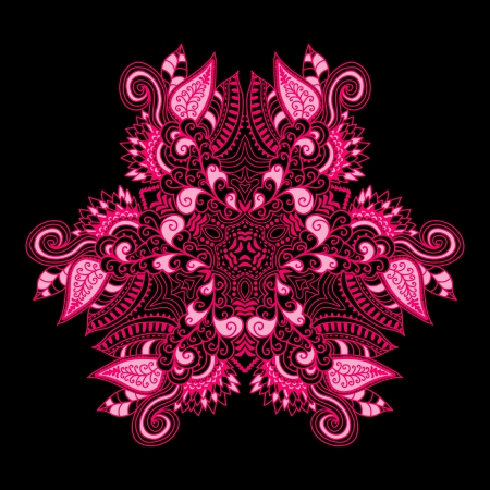 ornamental round lace pattern, circle background with many details, looks like crocheting handmade laceのイラスト素材