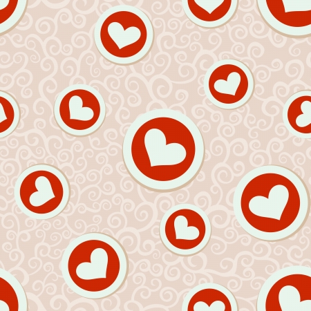 romantic seamless pattern with heartsのイラスト素材