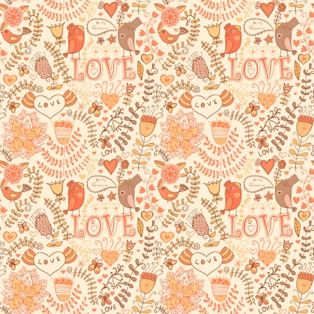 romantic seamless pattern with heartsのイラスト素材