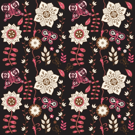 Seamless texture with flowers. Endless floral pattern. Seamless pattern can be used for wallpaper, pattern fills, web page background, surface textures.のイラスト素材