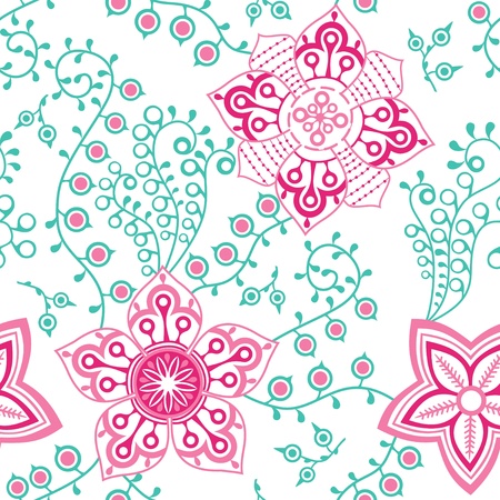 Abstract floral background, summer theme seamless pattern, vector wallpaper, summer texture, wrapping with flowers, spring and summer theme for your designのイラスト素材
