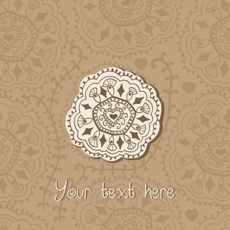 Ornamental round lace frame. Background for celebrations, holidays, sewing, arts, crafts, scrapbooks, setting table, cake decorating. Lace doily.のイラスト素材