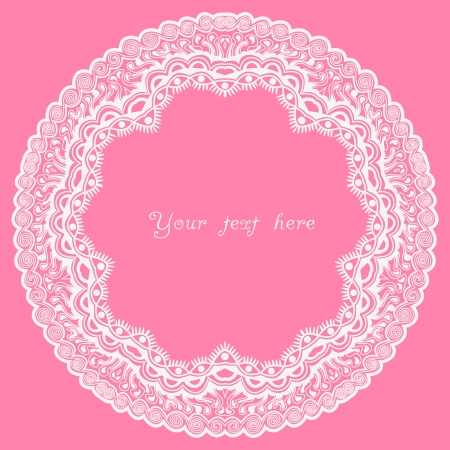 Ornamental round lace pattern, circle background with many details, looks like crocheting handmade laceのイラスト素材