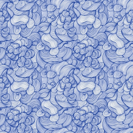 seamless abstract hand-drawn pattern, waves background.のイラスト素材