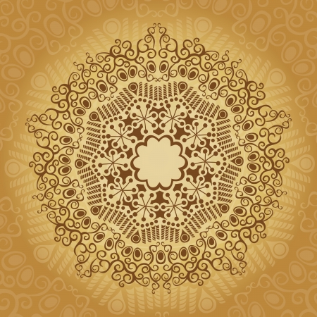 ornamental round lace pattern, circle background のイラスト素材