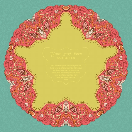 Ornamental round lace frame. のイラスト素材