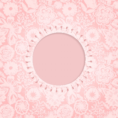 Ornamental round lace frame.  のイラスト素材
