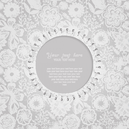 Ornamental round lace frame.のイラスト素材