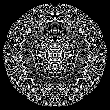 ornamental round lace pattern, circle background のイラスト素材