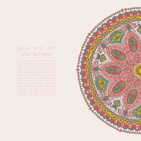 Vintage invitation card. Template frame design for card. Vintage Lace Doily.Can be used for packaging,invitatio ns, Valentine's Day decoration,bag template, print for packet, cup.のイラスト素材