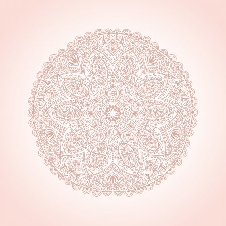 ornamental round lace pattern, circle background with many details, looks like crocheting handmade laceのイラスト素材