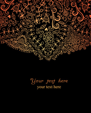 ornamental round lace pattern, circle background with many details, looks like crocheting handmade laceのイラスト素材