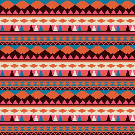 Seamless vector tribal texture. Tribal vector pattern. Colorful ethnic striped pattern. Geometric borders. Traditional ornament. Hand drawn abstract backdrop. Wallpaper for pattern fills, web pageのイラスト素材