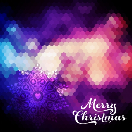 Vector Christmas background. Christmas ball. Retro backdrop. Blur. Bokeh. Christmas decorations. Heart. Festive. Merry Christmas. Defocused abstract red and yellow christmas backgroundのイラスト素材
