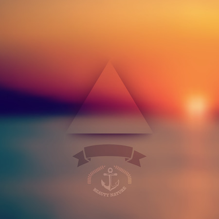 Vector landscape, web and mobile interface background. Corporate website design.  Nature backdrop. Vector. Editable. Unfocused. Wreath. Seaside background. Badge. Blurred Sunset, sunrise wallpaperのイラスト素材