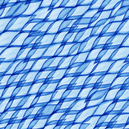 Watercolor seamless wave hand-drawn patternの写真素材
