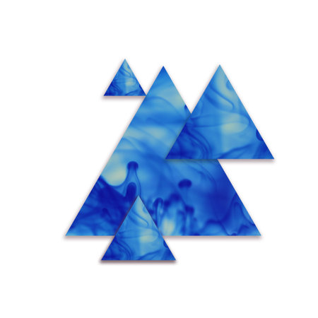 Triangles backdrop. Winter backdround. Ink. Watercolor triangle. Modern raster background. Colorful...