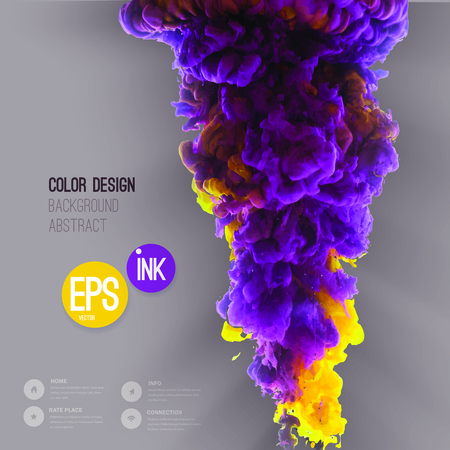 Vector abstract cloud. Ink swirling in water, cloud of ink in water isolated on white. Abstract banner paints. Holi. Liquid ink cloud. Vector abstract background for banner, card, poster or web designのイラスト素材