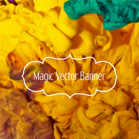 Vector abstract cloud. Ink swirling in water, cloud of ink. Abstract banner paints. Holi Frame with your text.のイラスト素材