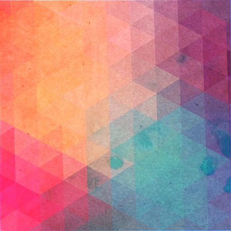 Retro pattern of geometric shapes. Colorful mosaic backdrop. Geometric hipster retro background, place your text on the top of it. Retro triangle backgroundのイラスト素材