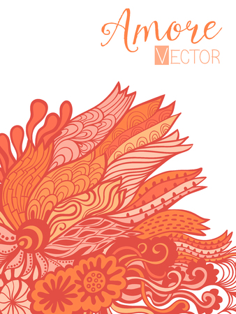 Abstract invitation card with abstract wave. Template wavy frame design for card, banner on woodのイラスト素材