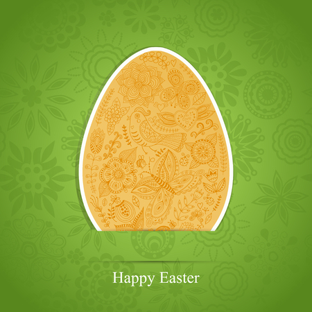 Easter egg made of flowers, floral Easter egg background.のイラスト素材