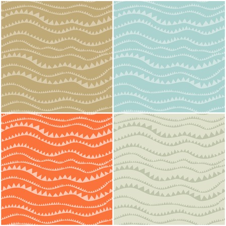 Seamless pattern with horizontal waves made of small trianglesのイラスト素材
