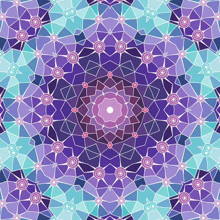 Vector purple mandala. Decor for your design, lace ornament. Round pattern, oriental style.のイラスト素材