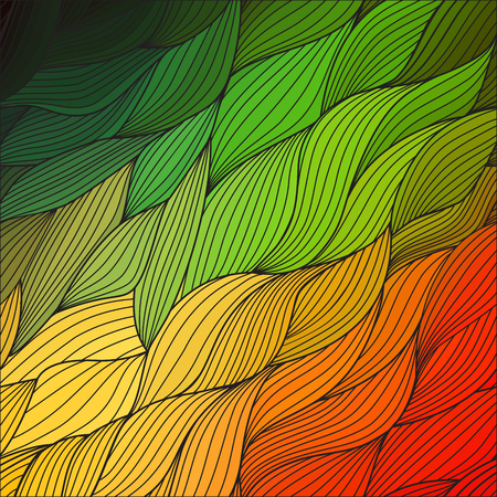 Vector abstract hand-drawn waves texture, wavy background. Colorful waves backdropのイラスト素材