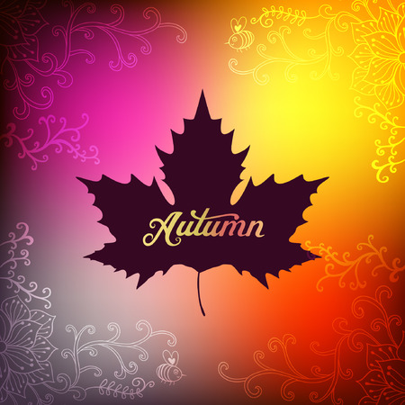 Vector autumnal maple leaf background.のイラスト素材