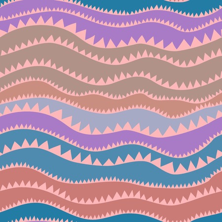 Seamless pattern with horizontal waves made of small trianglesのイラスト素材