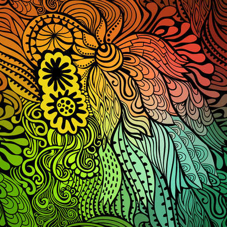 Vector abstract hand-drawn waves texture, wavy background. Colorful waves backdrop.のイラスト素材