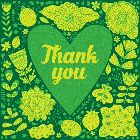 Valentine s day template greeting card. Flowers in heart shape.  Heart made of flowers. Doodle Heart. Valentines day card.のイラスト素材