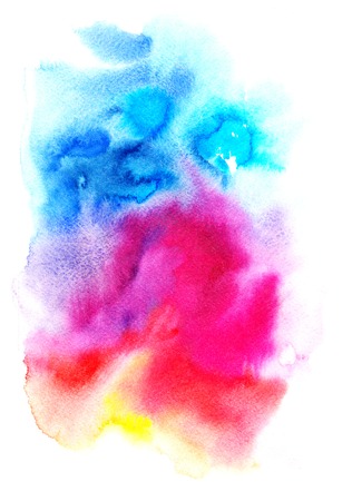 Bright watercolor background with rainbow colors on whiteの写真素材
