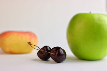 fresh fruits on the white background, isolate