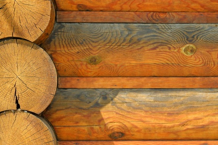 Natural background pattern of a log wallの写真素材