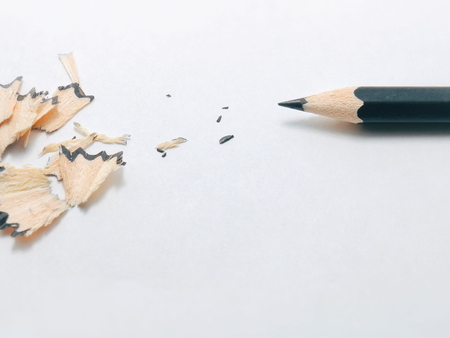 Back to school - frame of Pensil isolated on white background. Drawing supplies: black Pencil, isolated on white background. Pensil on the table. Pensil on white background. If you want back to school - this Pensil for you.の写真素材