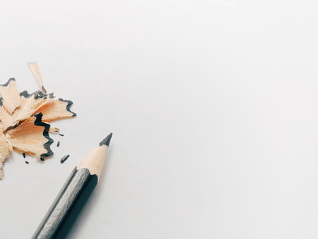 Back to school - frame of Pensil isolated on white background. Drawing supplies: black Pencil, isolated on white background. Pensil on the table. Pensil on white background. If you want back to school - this Pensil for you.の写真素材
