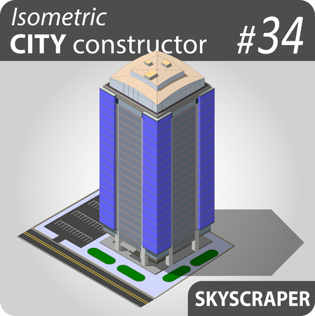 Modern isometric skyscraperのイラスト素材