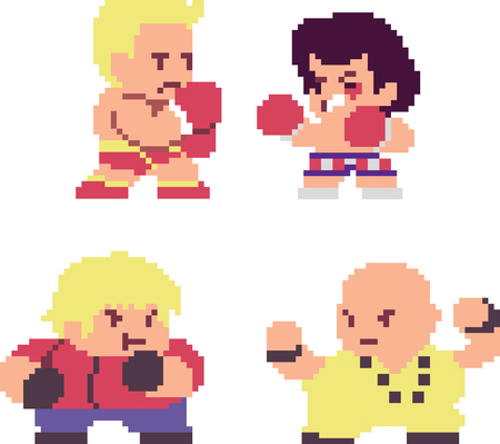 Set of pixel charactersのイラスト素材