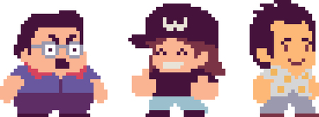 Set of pixel charactersのイラスト素材