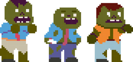 Set of pixel charactersのイラスト素材
