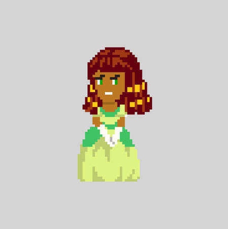 Woman pixel character in art styleのイラスト素材