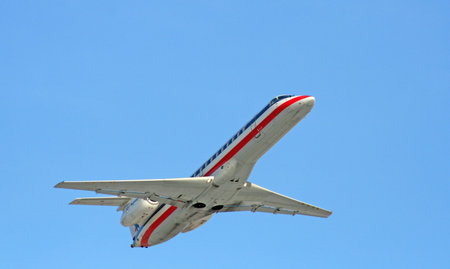Here we have a regional type jet taking off, climbing to flight level