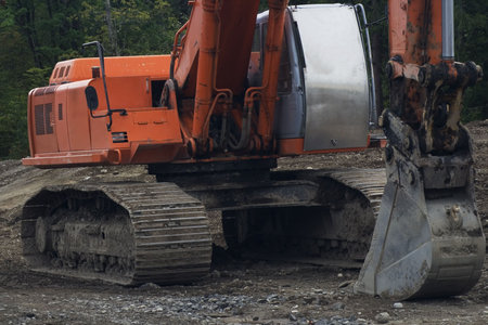 Heavy Construction Backhoe v1 is ready for a excavation project.