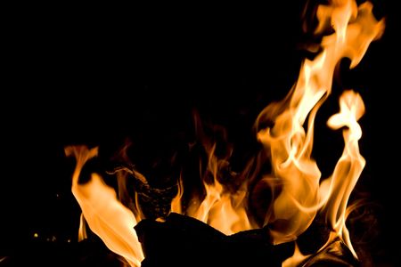 Flames of Fire in a fireplace.の写真素材