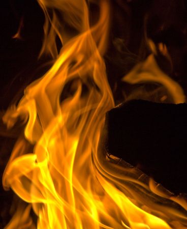 Flames of Fire in a fireplace.の写真素材