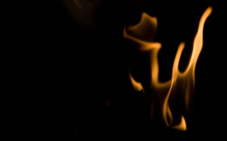 Flames of Fire in a fireplace.の写真素材